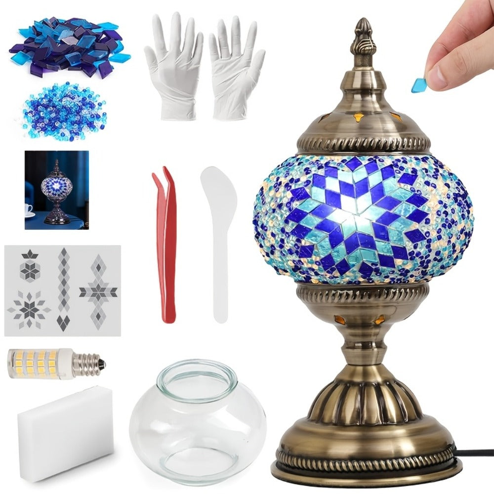 Moroccan Table Lamp Handmade DIY Turkish Lamp Dimmable Glass Metal Brass Bohemian Bedside Night Light with Remote for Bedroom Living Room Office Vintage Boho Home Decor Gift Multip - product image 19