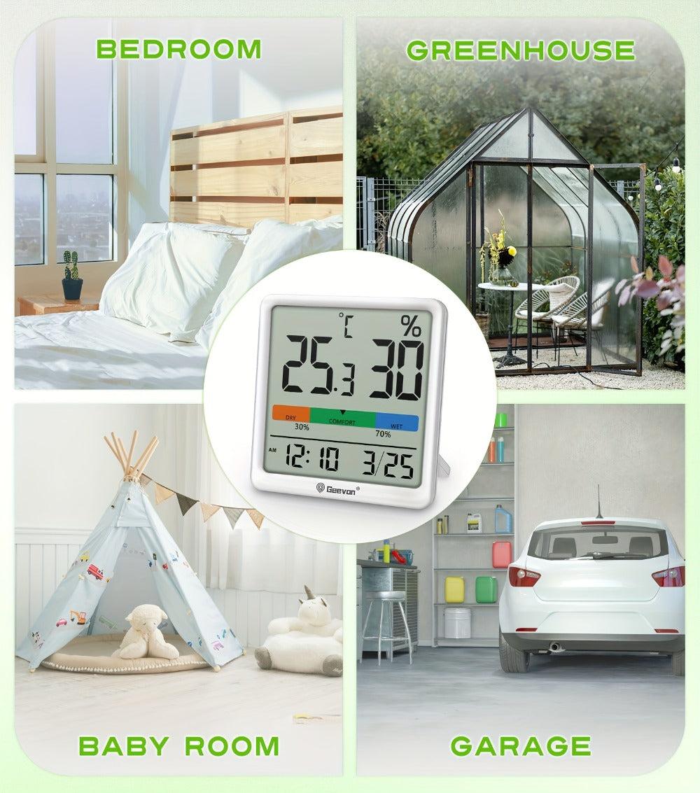 Indoor Thermometer Hygrometer Digital | Accurate Temperature Humidity Monitor with Clock & Calendar | Desktop Room Humidity Gauge for Home Office Bedroom Baby Room - product image 18