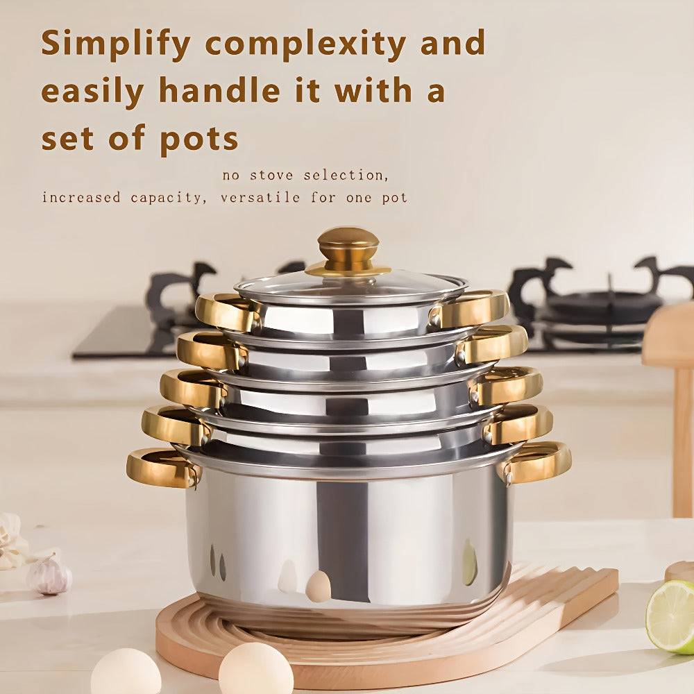 Non-Stick Cookware Set Pots and Pans 10 & 12 Piece – Heat-Resistant Frying Pan, Saucepan & Stewpot | Honeycomb Coating Stainless Steel Kitchen Cooking Set for All Stoves | Stylish  - product image 13