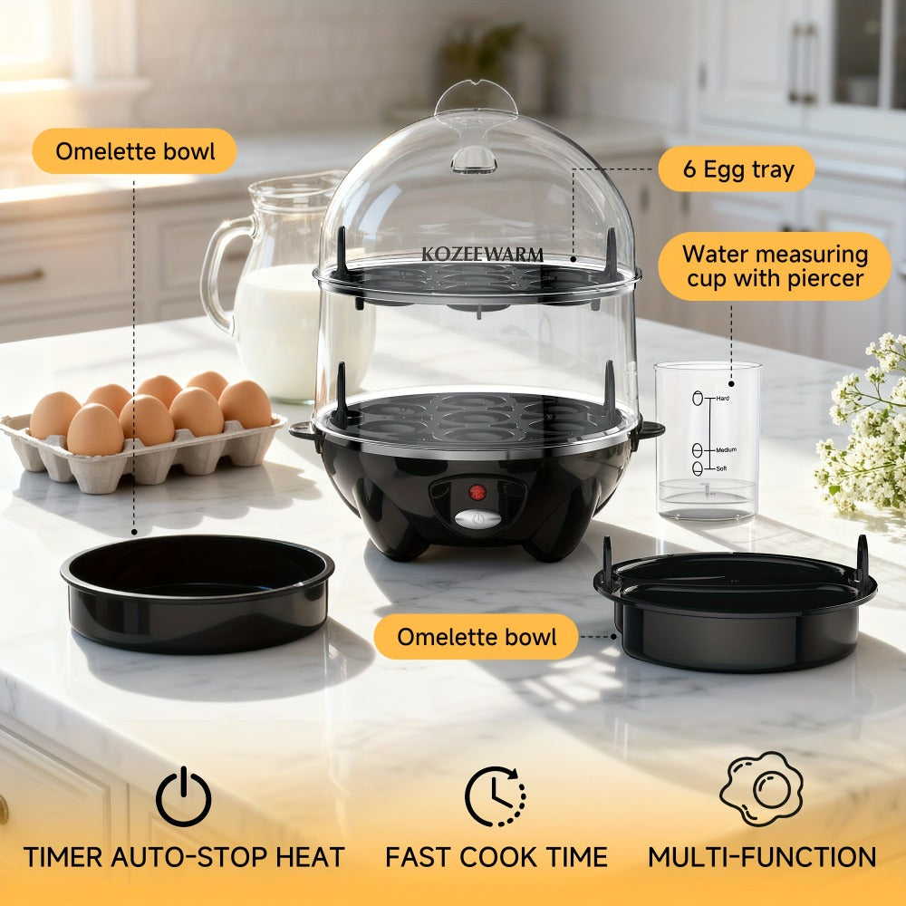Electric Egg Boiler & Cooker with Auto Shut-Off – Single & Double Layer, Multi-Function for Hard Boiled, Soft Boiled, Scrambled, Omelette, Steamed Vegetables & Dumplings, 4 Colors - product image 13