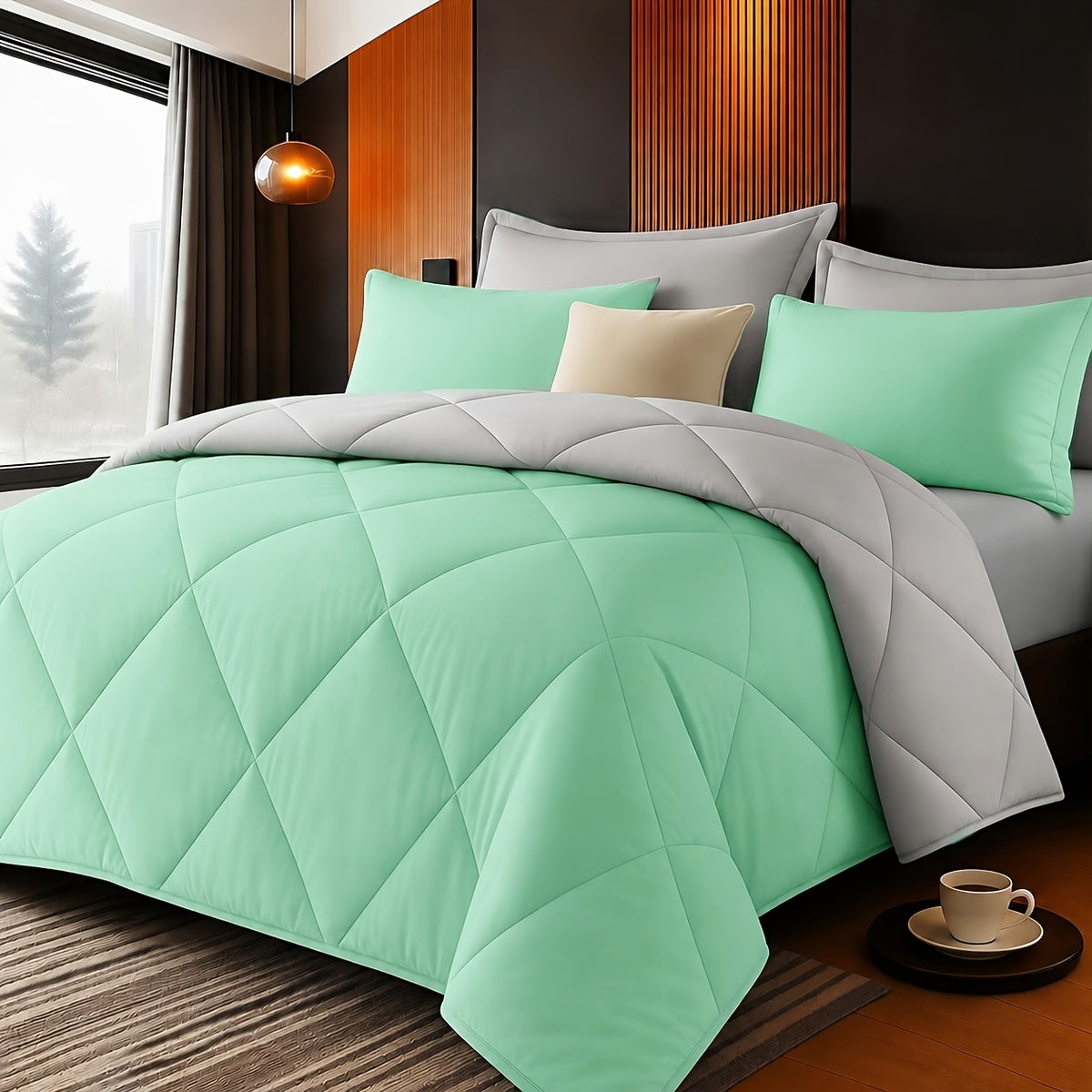 3 pcs Solid Color Diamond Quilted Large and King Size Bedding, Soft, Comfortable, and Fluffy, with Microfiber Filling and Lightweight, Breathable Fabric, Easy - product image 9