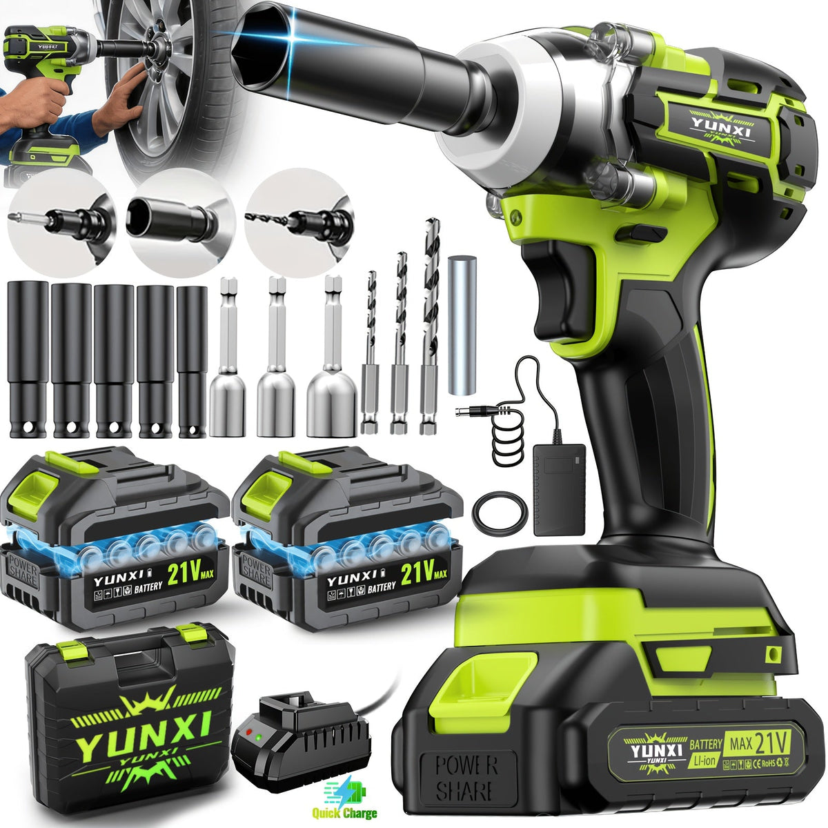 Cordless Impact Wrench Brushless Motor 3-in-1 High Torque – Rechargeable Battery, Lightweight Design, Variable Speed, for Car Repair, Auto Mechanic, Construction, Workshop & Househ - product image 23