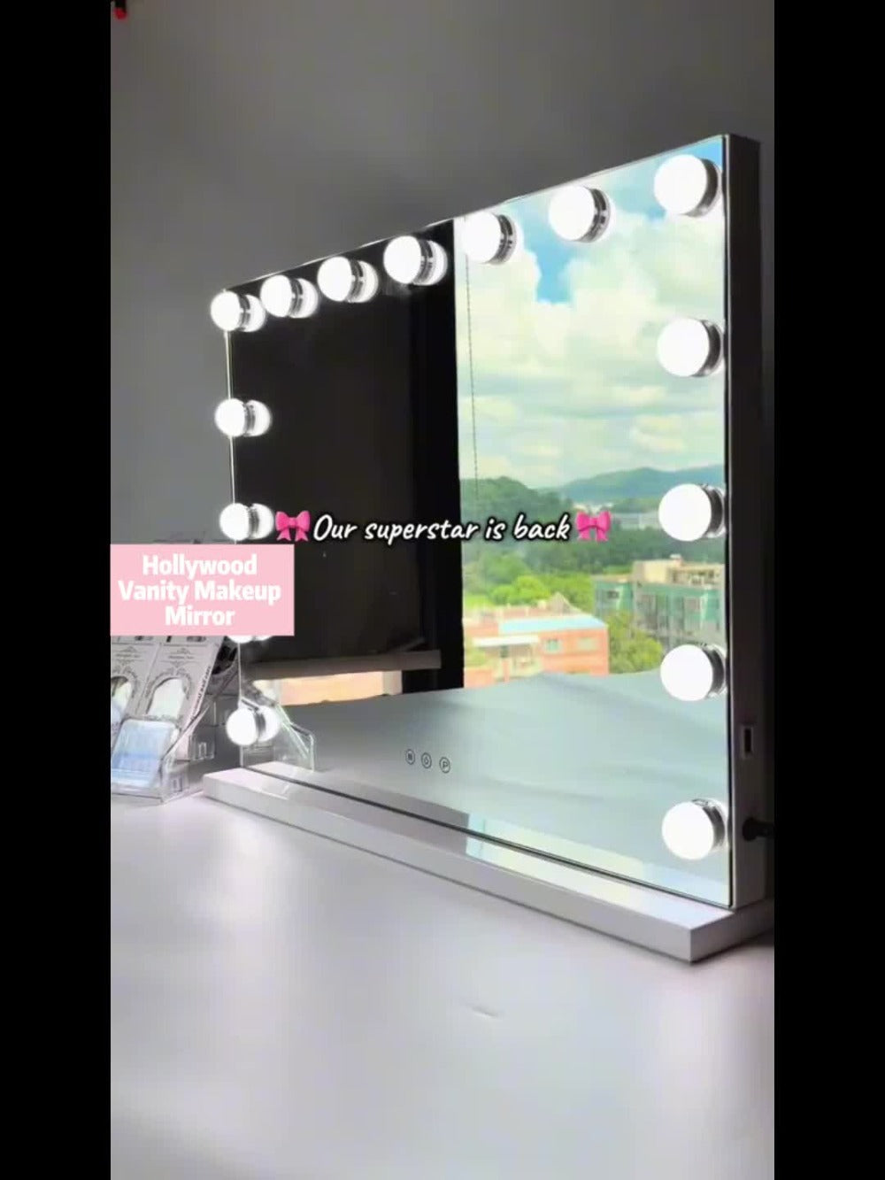 Hollywood Vanity Mirror with Lights – 15 LED Bulbs, 3 Color Modes, Dimmable Brightness, 23x18 Inch, USB & Type-C Charging, Touch Control, Desk & Wall Mount, Metal Frame Makeup Mirr - product image 10