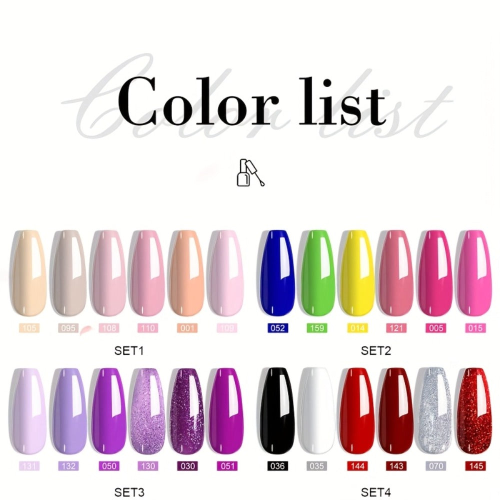 Soak-Off Gel Nail Polish Set 6pcs Hypoallergenic - Fall & Winter Glitter and Solid Colors UV LED Long-Lasting Toxin-Free DIY Nail Art Kit for Women, Home Manicure, Christmas Gift f - product image 2
