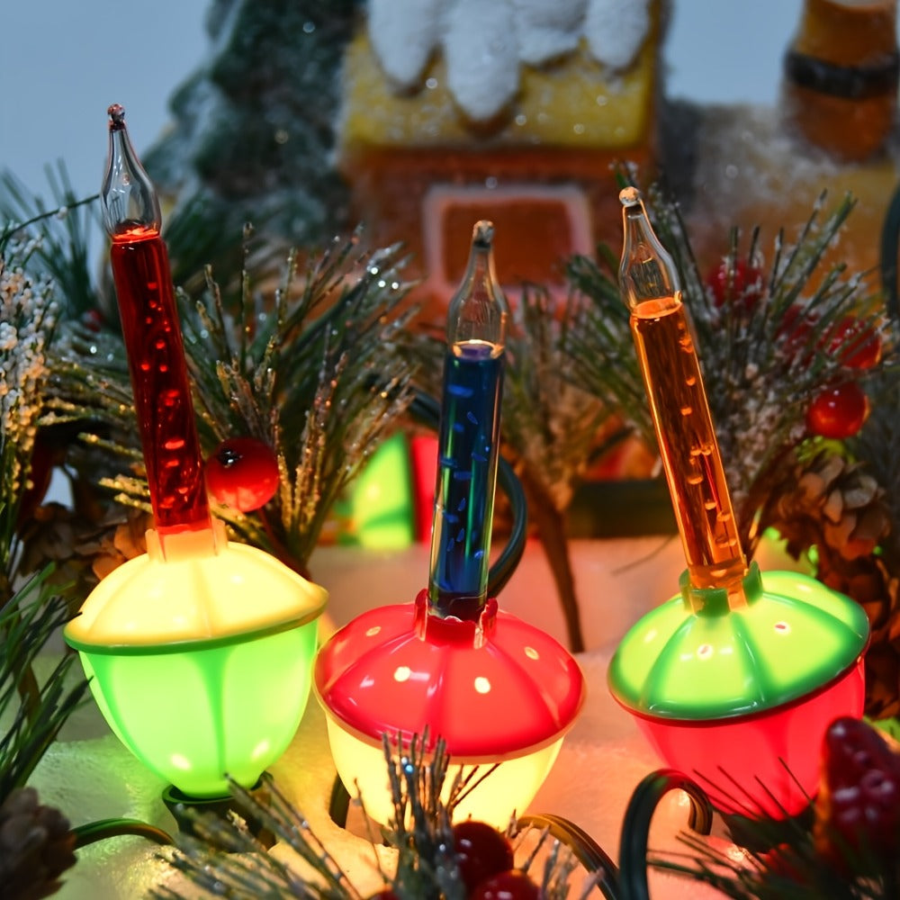 Christmas Bubble Lights 9 Pack Retro Multi Color | 8.8 Inch 5W E12 Base with 10 Bubble Bulbs 1 Spare | Vintage Holiday Christmas Tree Decoration Lights Green - product image 5
