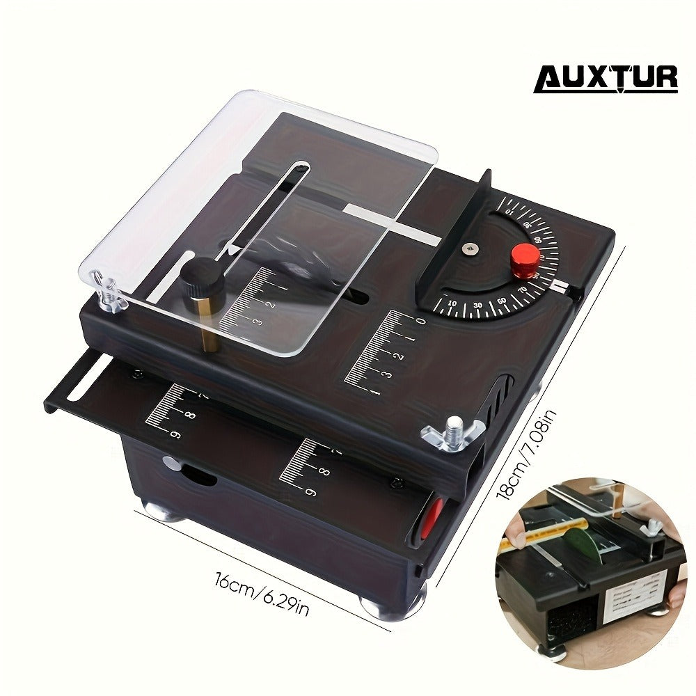 Mini Table Saw Multifunctional Desktop Cutting Machine – 100W Motor, 7-Speed Adjustable, 0–90° Angle Cut, 4 Saw Blades Included, Portable DIY Table Saw for Wood, Metal, Plastic, PC - product image 3