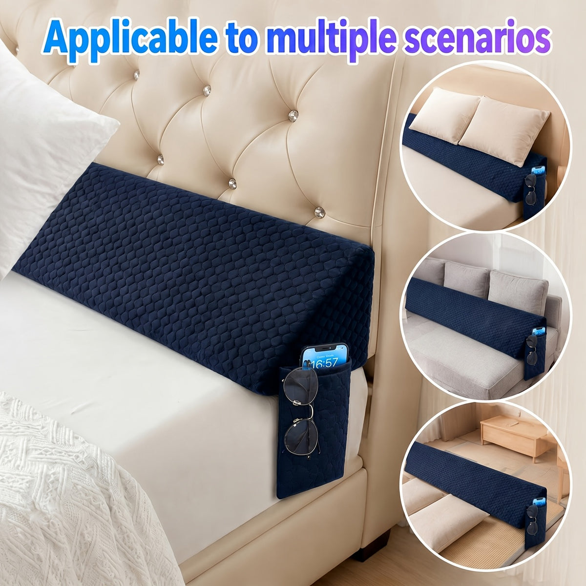 Bed Wedge Pillow - Bed Gap Filler Mattress Wedge Headboard Pillow Close The Gap 0-7" Between Your Headboard and Mattress Or Wall for Sleeping Backrest Pillow - product image 6