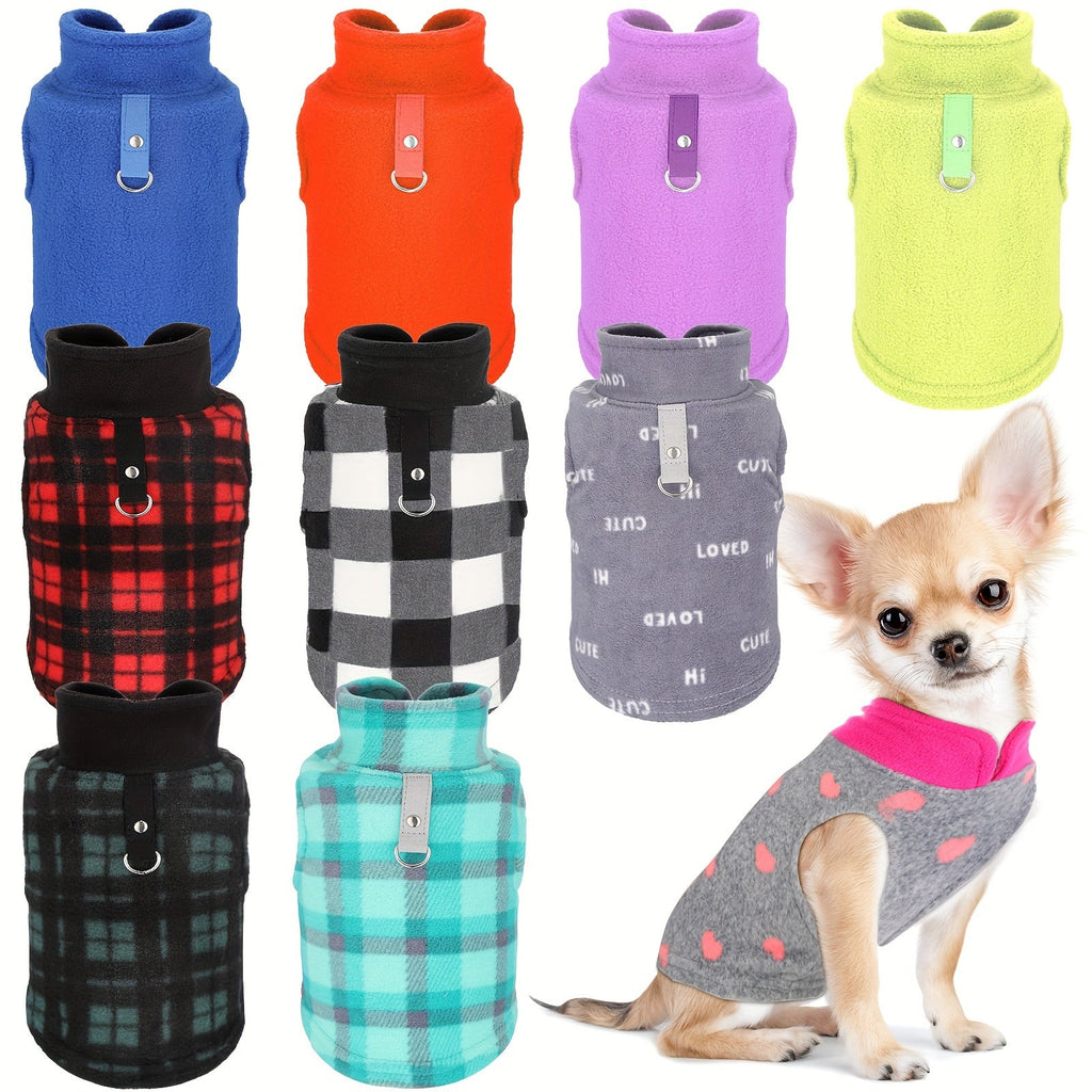 Soft Warm Winter Puppy Shirts for Small Breeds, Stylish Pet Clothes Bulk Set for Chihuahua, Poodle & Teacup Dogs | Small Dog Sweaters 10-Pack Fleece Plaid - product image