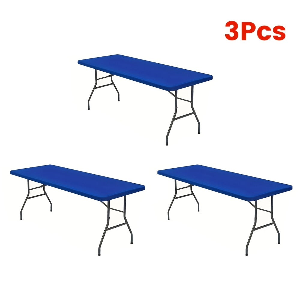 Stretch Table Covers 6Ft Washable Elastic Rectangle Tablecloth for Parties Weddings Picnics Camping, Spandex Polyester Blend, Fits Standard 6 Foot Tables, Set of 3 6 9 or 12, Black - product image 13