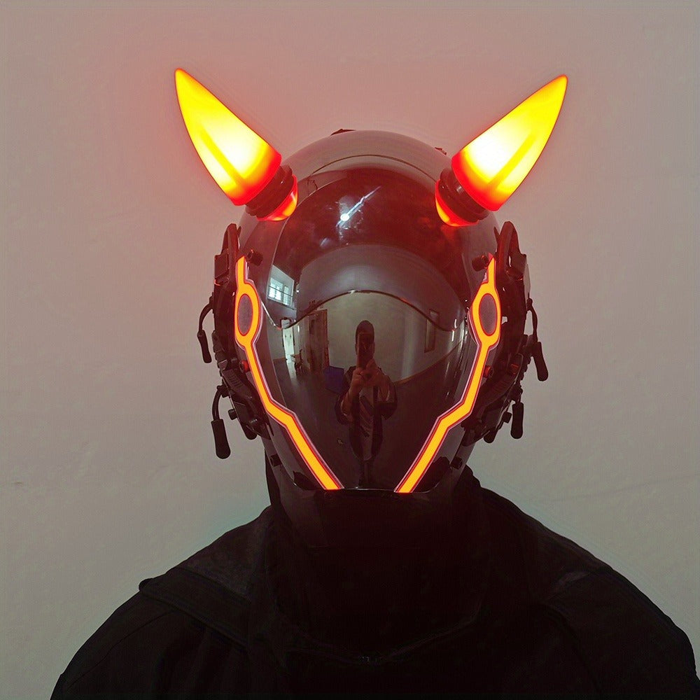 Battery-Powered LED Full Face Mask for Halloween, Christmas, Easter, Rave Music Festival & Party, Unisex Adult Costume Prop, Cool Gift for Men & Women - product image 13