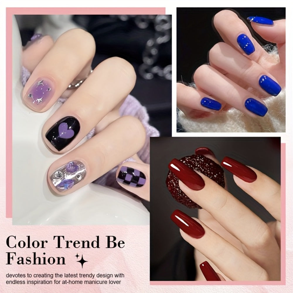 Soak-Off Gel Nail Polish Set 6pcs Hypoallergenic - Fall & Winter Glitter and Solid Colors UV LED Long-Lasting Toxin-Free DIY Nail Art Kit for Women, Home Manicure, Christmas Gift f - product image 7