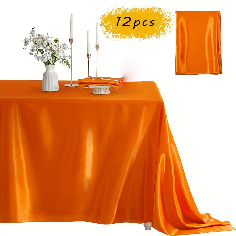Satin Tablecloth 12pcs 57"x102" Rectangular Silky Smooth Fabric Table Cover for Wedding Banquet Birthday Party Holiday Event - product image 11