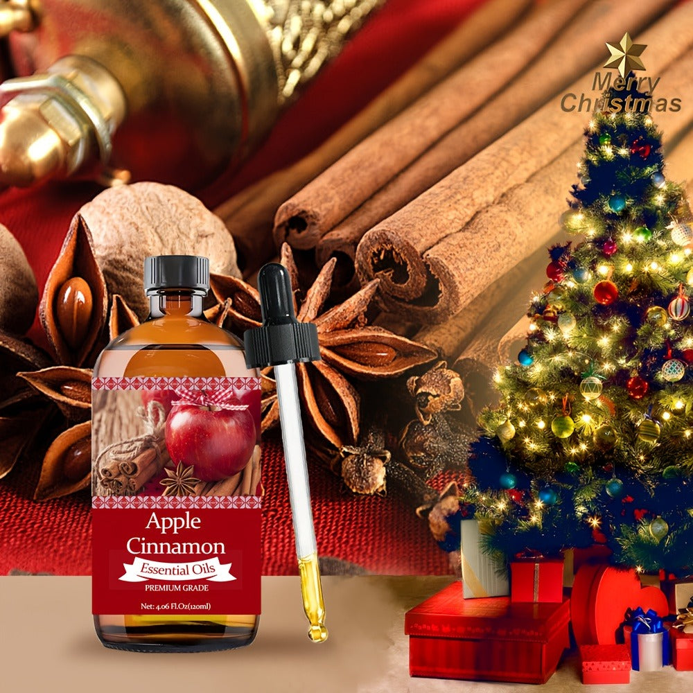 Apple Cinnamon Essential Oil 120ml with Aloe Vera & Jojoba Oil 100% Pure Aromatherapy Moisturizing Perfume Oil for Skin Hair Nail Care Massage Diffuser Gift for Women Men 4.06 Fl.O - product image 2