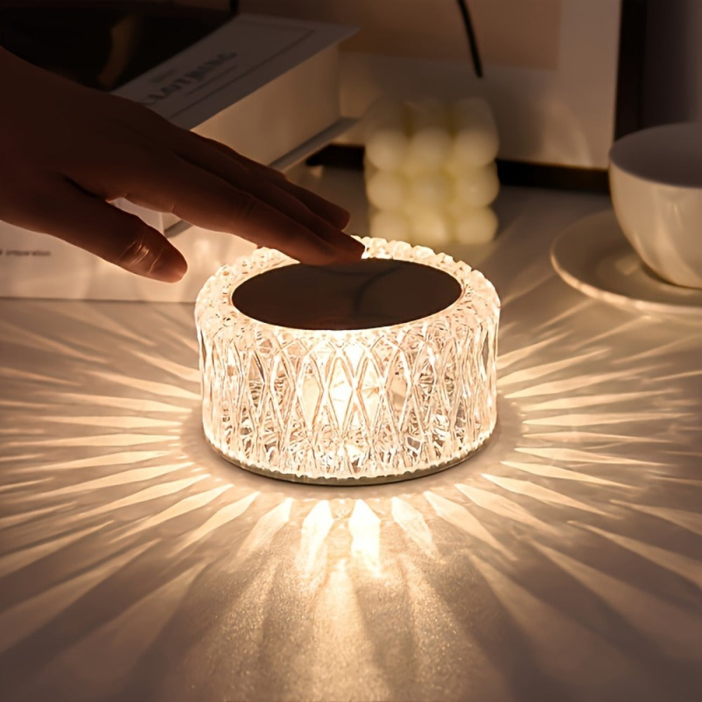 RGB LED Desk Lamp 16 Color Crystal Effect - Portable Battery Powered Night Light with Remote & Touch Control, 3-Level Dimming, Color Changing Mood Light for Bedroom Party Halloween - product image 3