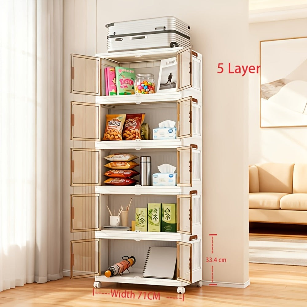 Foldable Storage Cabinet with Door – Multi-Layer Stackable Storage Box for Shoes, Clothes & Books | Large Closet Organizer for Bedroom, Bathroom, Kitchen, Office & Wardrobe - product image 15