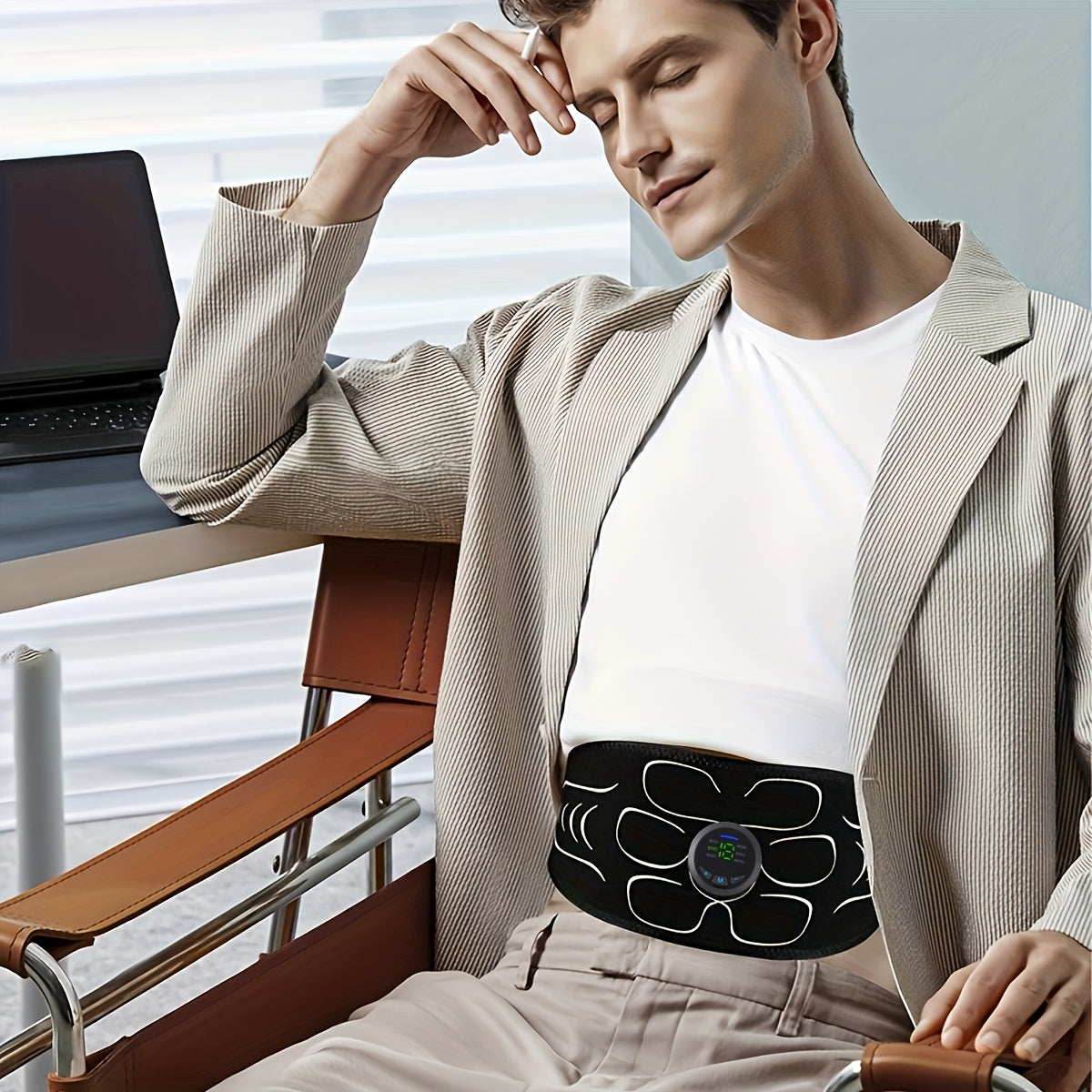 Lithium Battery Powered | EMS Muscle Stimulator 3-Piece Set Rechargeable 6 Modes 18-Level Intensity for Muscle Training, Recovery & Pain Relief