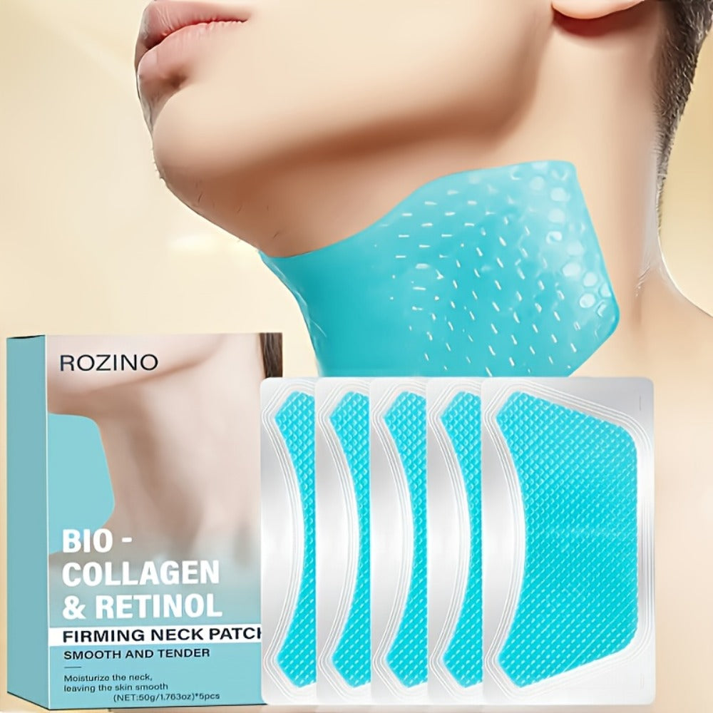 Bio Collagen Neck Lift Mask 5 Pack - Moisturizing & Brightening Gel Patches | Anti-Wrinkle, Anti-Aging, Firming Neck Skincare Treatment - product image 9
