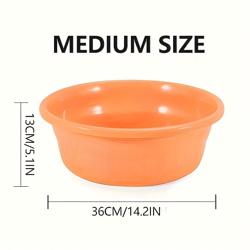 Plastic Wash Basin 12 Quart Stackable Round Tub | Portable Household Washing Bowl for Kitchen, Camping, Face Washing, Fruit & Vegetable Cleaning, Dish Washing & Bottle Rinsing, 4 Colors, Small to Oversized