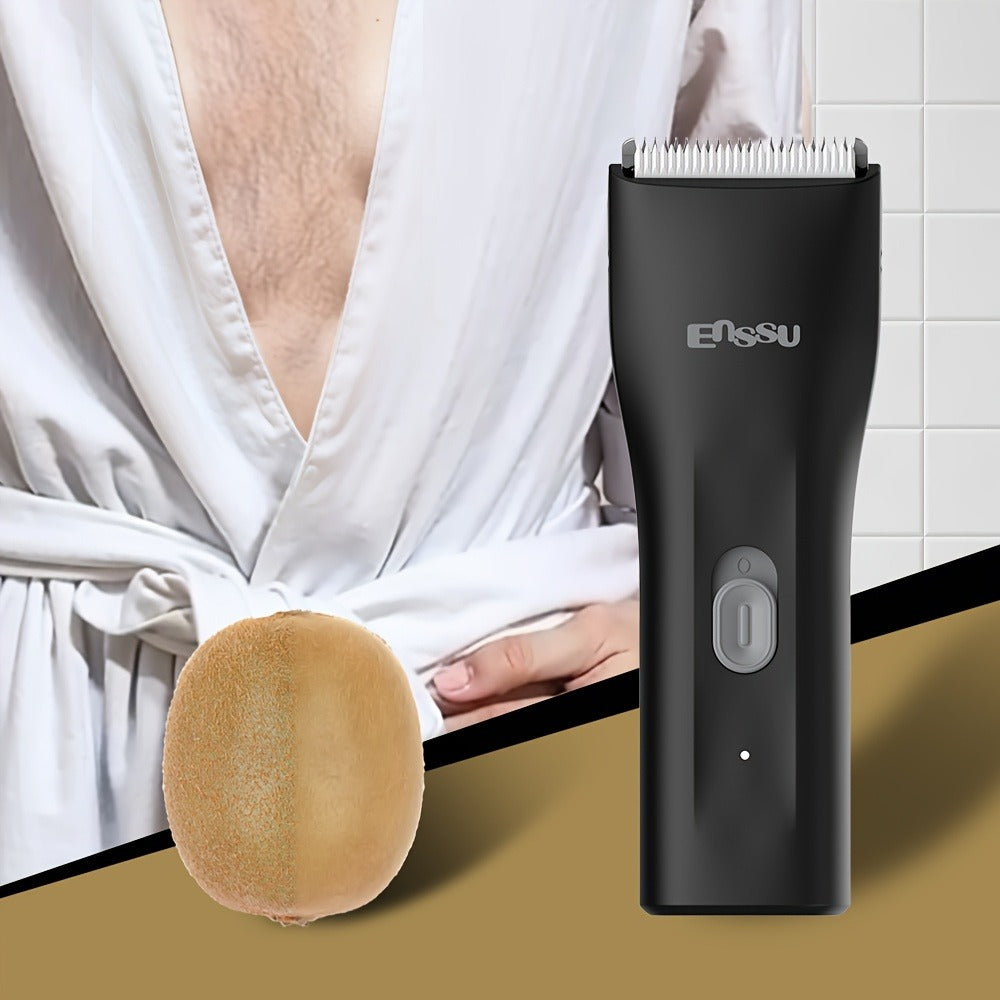 Manscaping Trimmer for Men IPX7 Waterproof Ceramic Blade Electric Groin & Pubic Body Hair Shaver – LCD Battery Display Replaceable Head Safe Grooming Tool, Black Blue White - product image 15