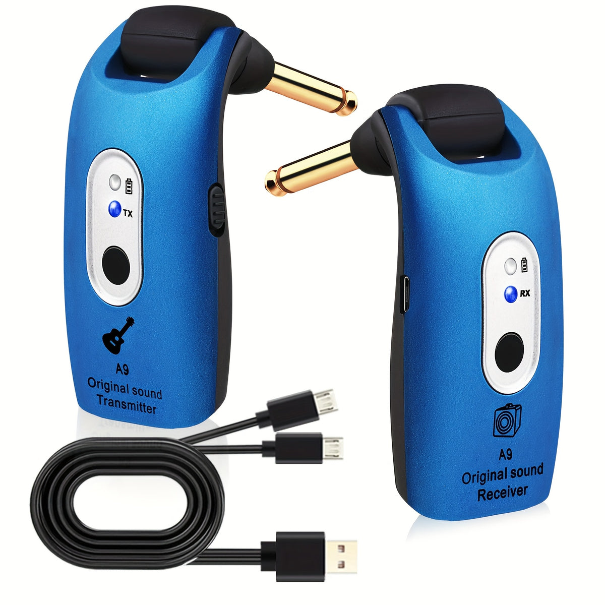 Wireless Guitar System 2.4GHz Built-in Rechargeable Lithium Battery 270°Rotatable Audio Wireless Transmitter Receiver for Acoustic Guitar Bass Violin Keyboard - product image 5