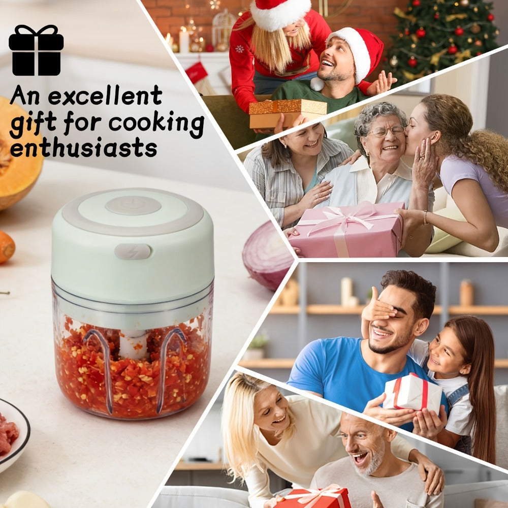 Electric Food Chopper Mini Garlic Crusher USB Rechargeable Meat Grinder 3.38oz 8.45oz Portable Wireless Kitchen Tool - product image 11