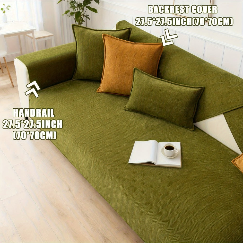Chenille Ribbed Sofa Cover - Pet Friendly Non-Slip Machine Washable Soft Stretch Slipcover for 1-4 Seater Sectional Sofa Living Room Bedroom Office, 9 Colors - product image 13