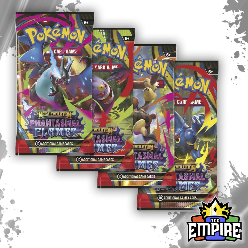 Phantasmal Flames Booster Pack – 10 Cards – Mega Charizard X ex Mega Gengar ex Mega Heracross ex – Collector Gift – Official TCG Mega Evolution Expansion - product image