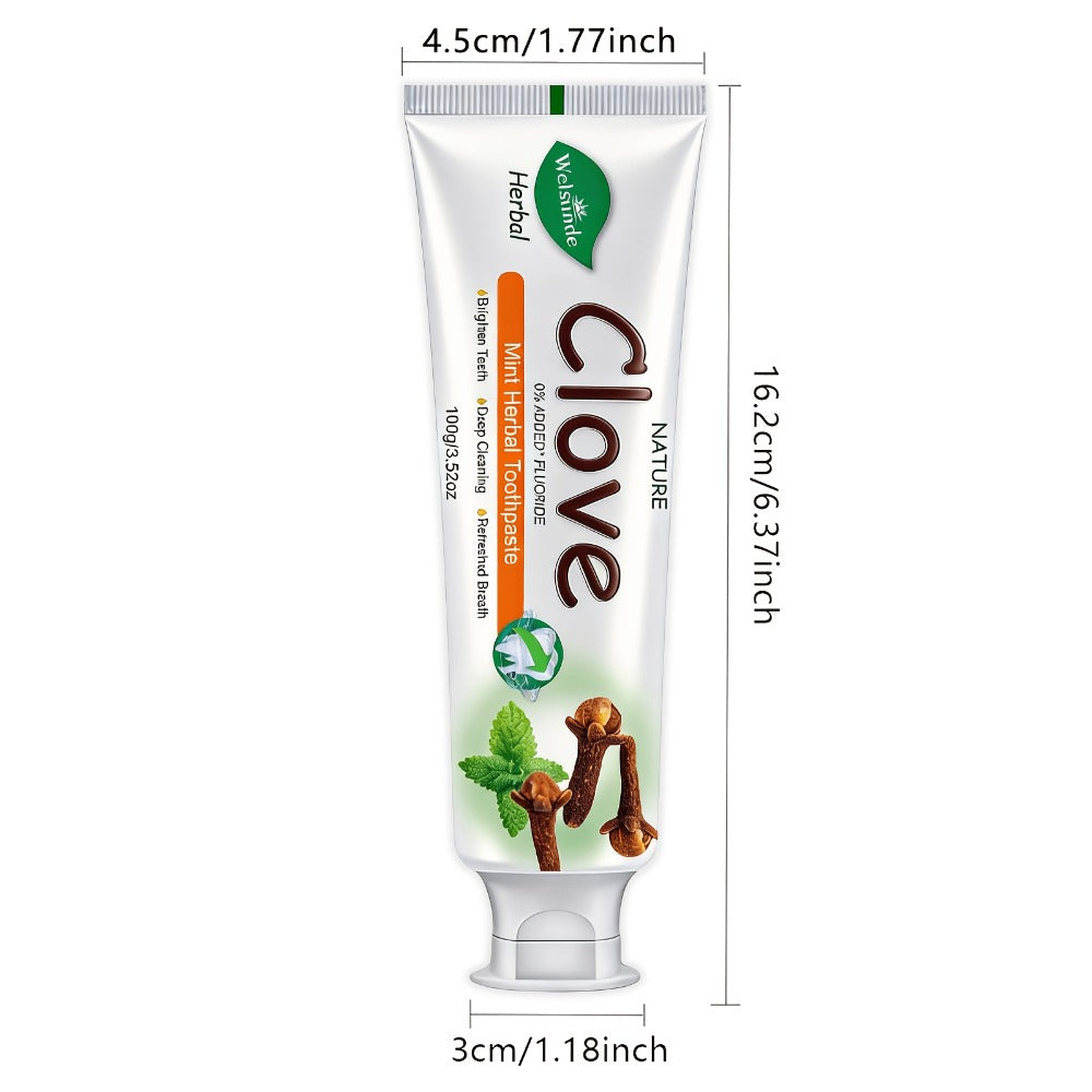 Herbal Toothpaste with Clove & Mint – Fluoride Free Deep Cleaning Whitening Toothpaste for Sensitive Gums, Natural Breath Freshener with Herbal Extracts, Daily & Travel Oral Care f - product image 2