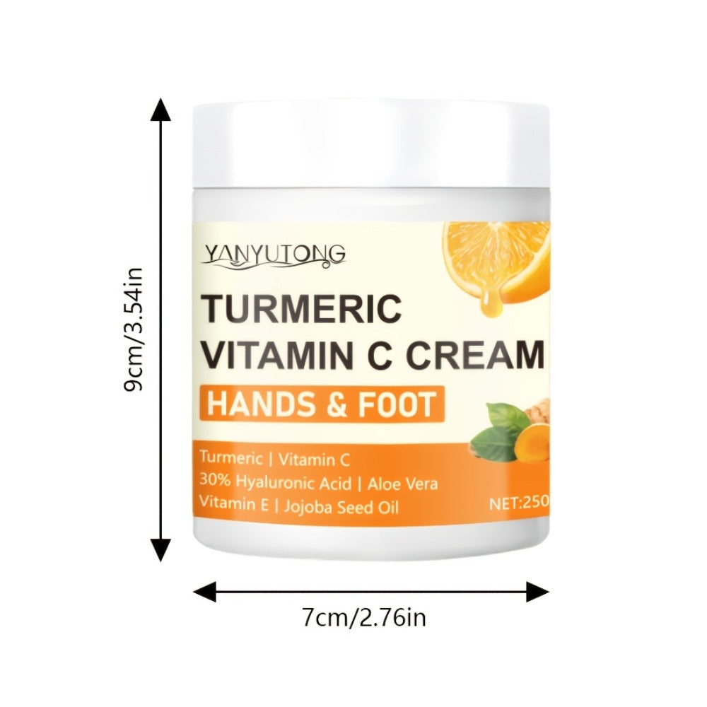 Turmeric Vitamin C Hyaluronic Acid Foot Cream for Dry Cracked Heels Deep Hydration Repair Moisturizer Elbows Rough Skin Gentle Exfoliating Heel Balm 250g - product image 5