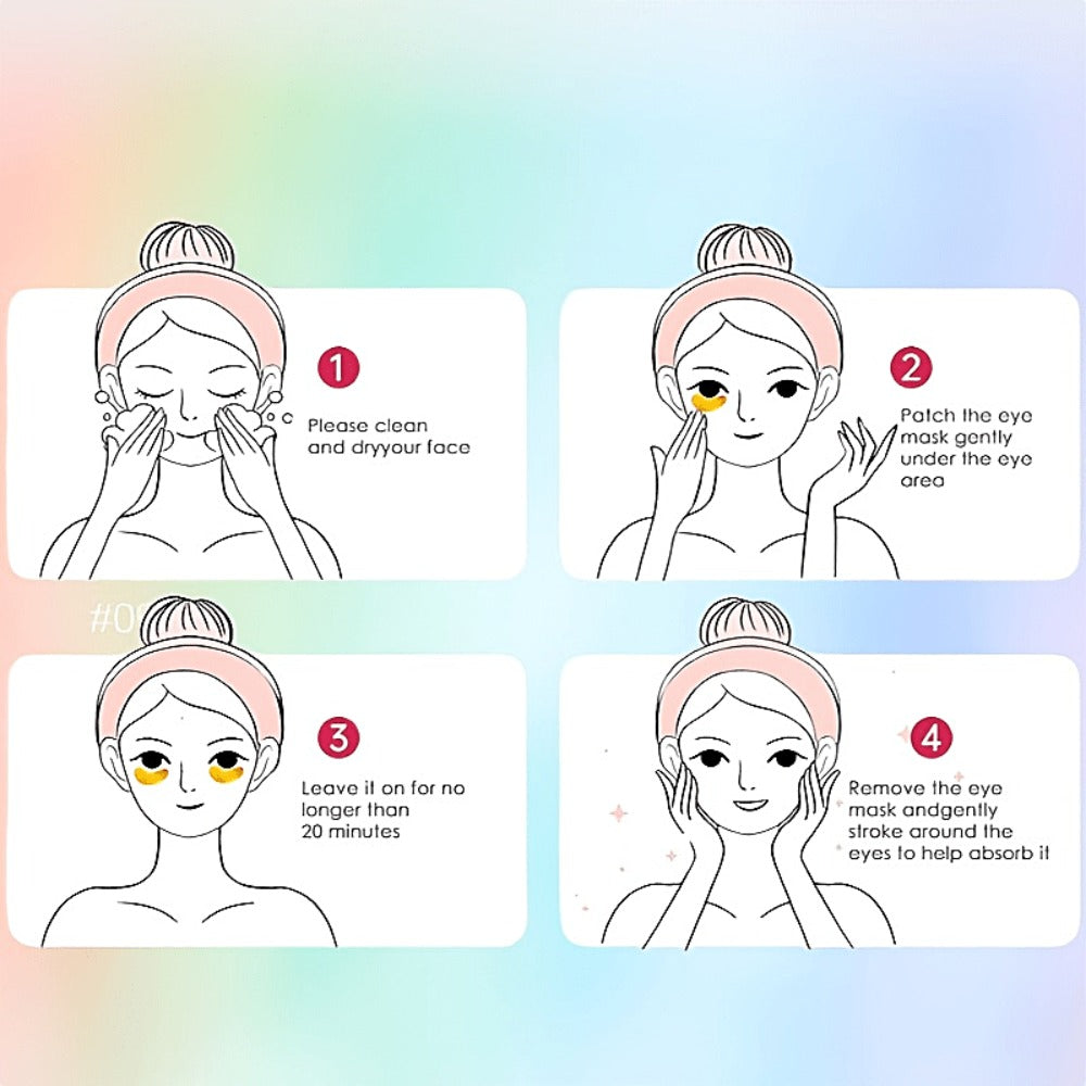 Collagen Under Eye Patches 12 Pairs Glitter Gold Gel Pads - Dark Circles Puffiness Anti-Wrinkle Moisturizing Hyaluronic Acid Eye Mask for Women All Skin Types Skincare Gift - product image 9