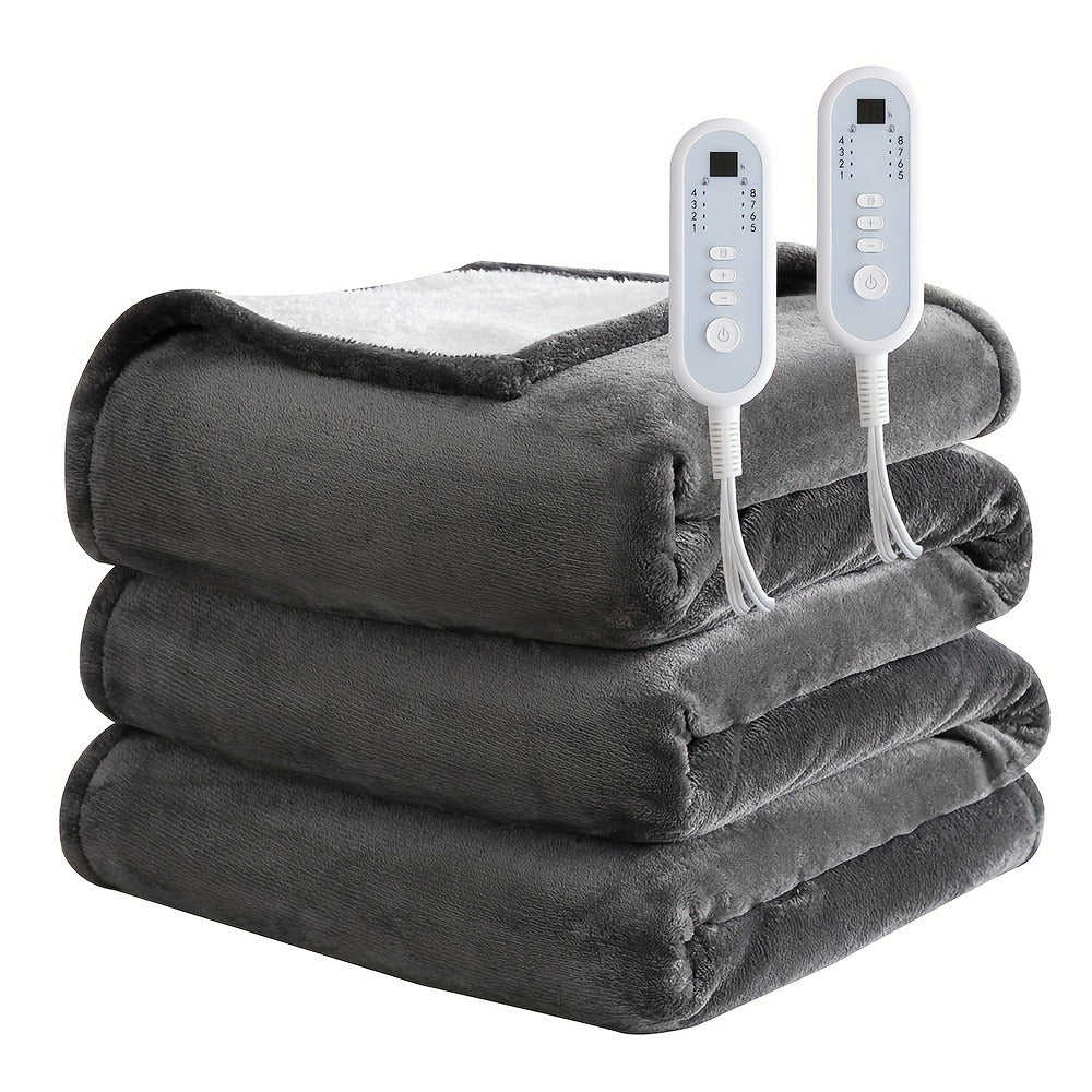 Electric Blanket with Temperature Control and Timer – Extra Large Flannel Heated Blanket, 8 Levels 10-Hour Auto-Off, Machine Washable, PTC+NTC Overheat Protection, Throw Twin Full  - product image 4