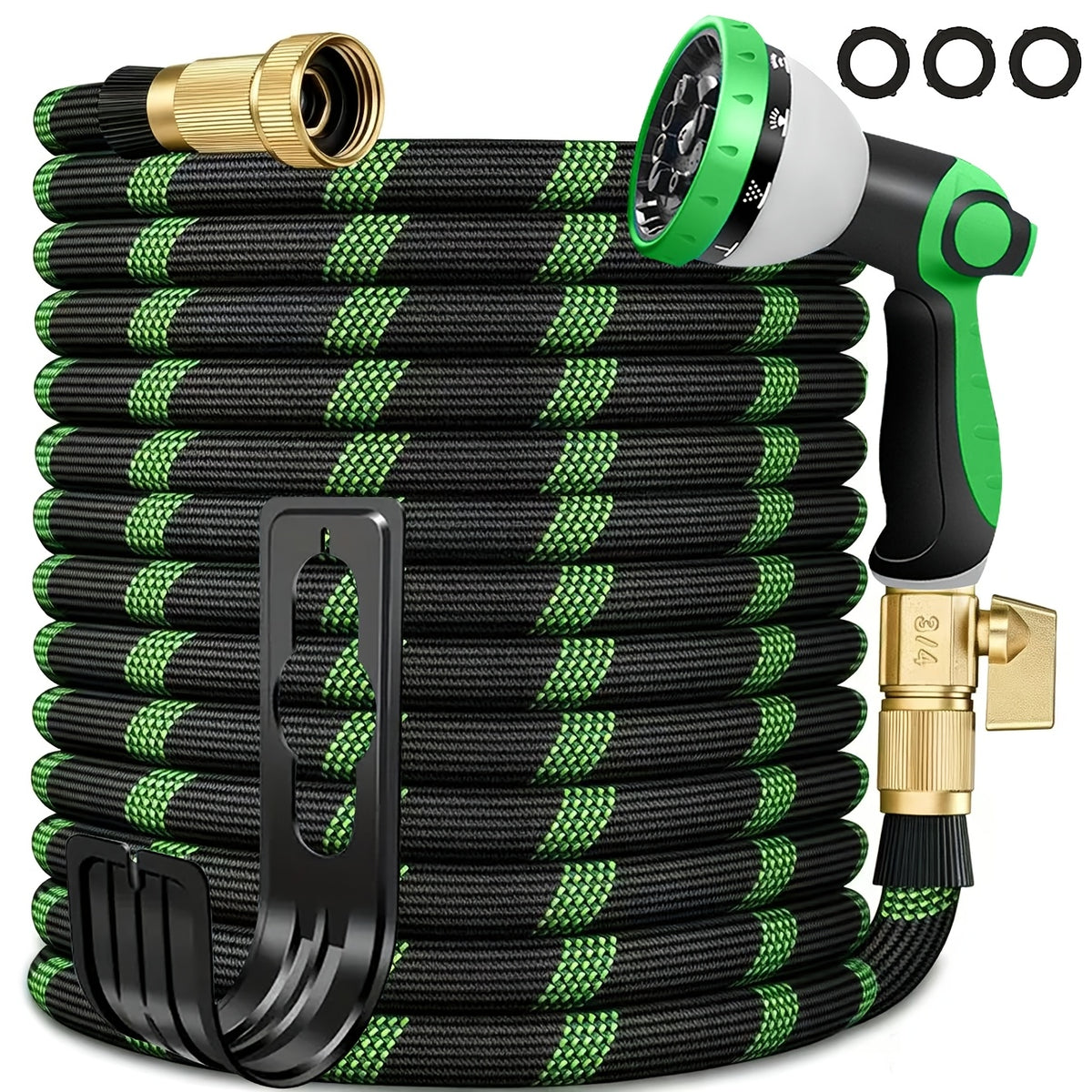 Garden Hose 100Ft/150Ft/75Ft/50Ft/25Ft/15Ft/10Ft with 10-Function High-Pressure Spray Nozzle, Lightweight, Non-Expandable Water Hose for Yard, Lawn, Car Wash - product image 5