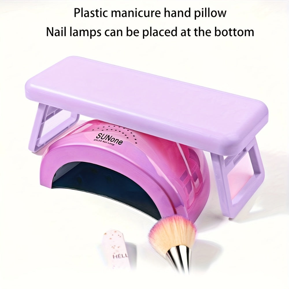 Folding Nail Armrest Hand Rest for Nail Technicians - Cushioned Wrist Support Pillow Bracket, Portable Manicure Table Stand, Professional Salon Nail Station Accessory, Pink White P - product image 13