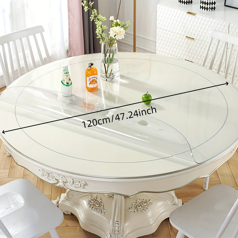 Round Clear PVC Table Cover Protector – 1.5mm Thick Vinyl Tablecloth Pad, Waterproof, Heat-Resistant, Easy to Clean, for Dining & Coffee Tables - product image 3