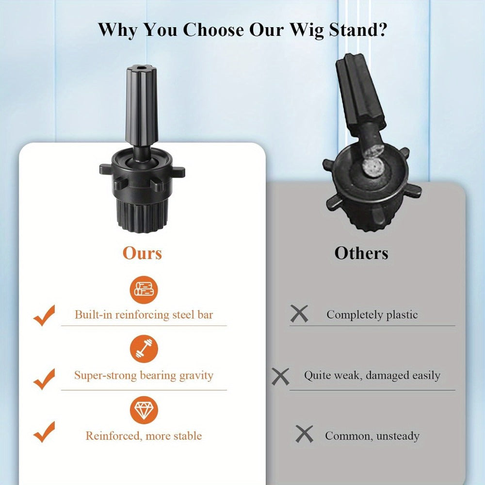Adjustable Wig Stand Tripod 360 Rotation Aluminum Alloy Height Adjustable to 50 Inch Foldable Portable Mannequin Head Stand for Styling Cosmetology Hairdressing Training Home Salon - product image 5