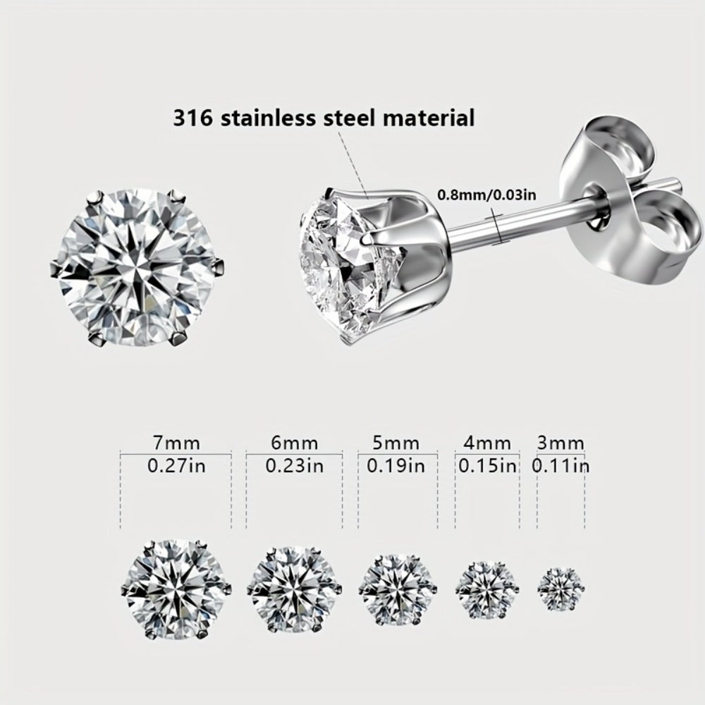 Ear Piercing Gun Kit Reusable Stainless Steel 24 Ear Studs 10 Cubic Zirconia CZ Fashion Earrings Marking Pen - Complete Body Piercing Set for Ear Nose Lobe Helix Cartilage at Home  - product image 4