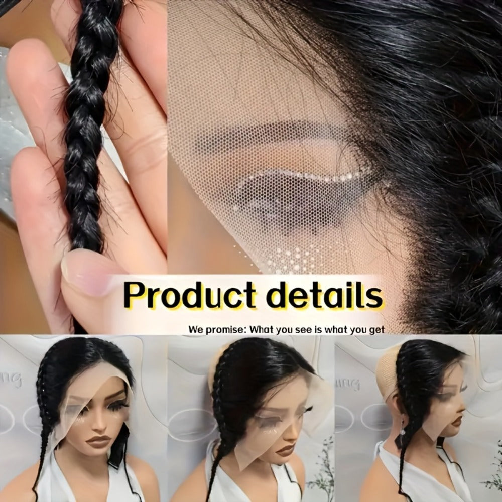 Lace Frontal Hairline Patch Human Hair 13x4 Clip-Free Natural Black 1B Straight Breathable Seamless Fusion | Thinning Hairline Cover Scalp Patch All Skin Tones - product image 2