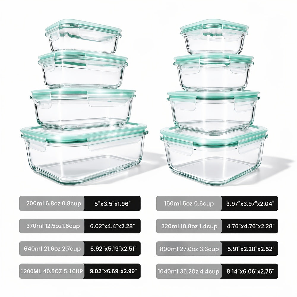 24 Pcs Set Including 8/12 Lids and 8/12 Box Glass Food Storage Box, Suitable for Refrigerator Storage Boxes, Microwave Ovens, Ovens - Perfect for Salads - product image 8