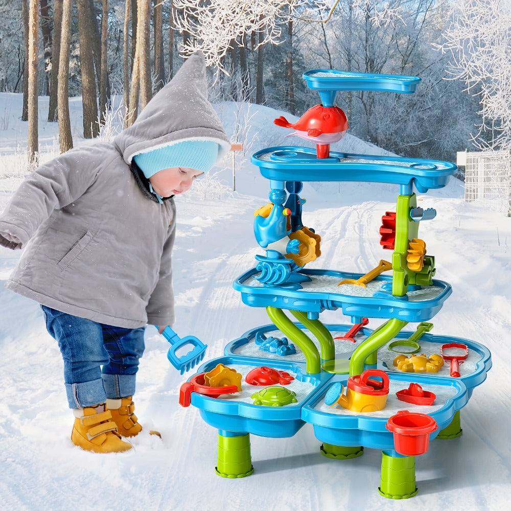 Outdoor Sensory Activity Toy for Toddlers Ages 3+, Beach Tools Included, Backyard Summer STEM Gift for Boys & Girls | Water Play Table for Kids Double-Sided - product image 17