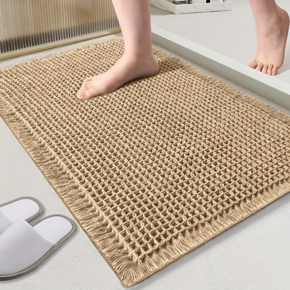 Non-Slip Bath Mat with Tassels Super Absorbent Ultra Soft Machine Washable Bathroom Rug with Anti-Skid Backing 2 Sizes - product image 3