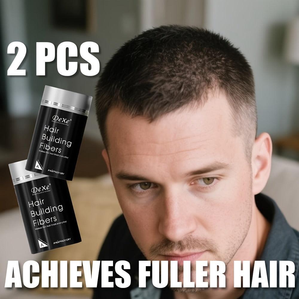 DeXe Hair Fiber Powder 2pcs x 22g — Natural Fine Thickening Fibers for Thinning Hair & Bald Spot Coverage, 1-Second Adhesion, Unisex for Men & Women, Black & Dark Brown - product image 9