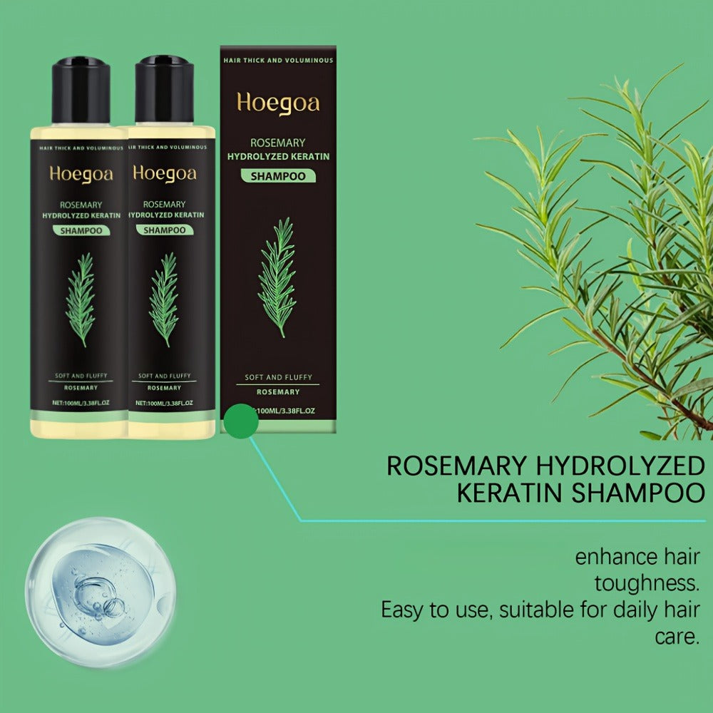 Rosemary Vitamin C Keratin Shampoo Set 3 Bottles — Deep Cleanse Moisturize & Strengthen Hair, Scalp Stimulating Antioxidant Formula, Smooth Shiny Frizz-Free Results, Holiday Hair C - product image 10