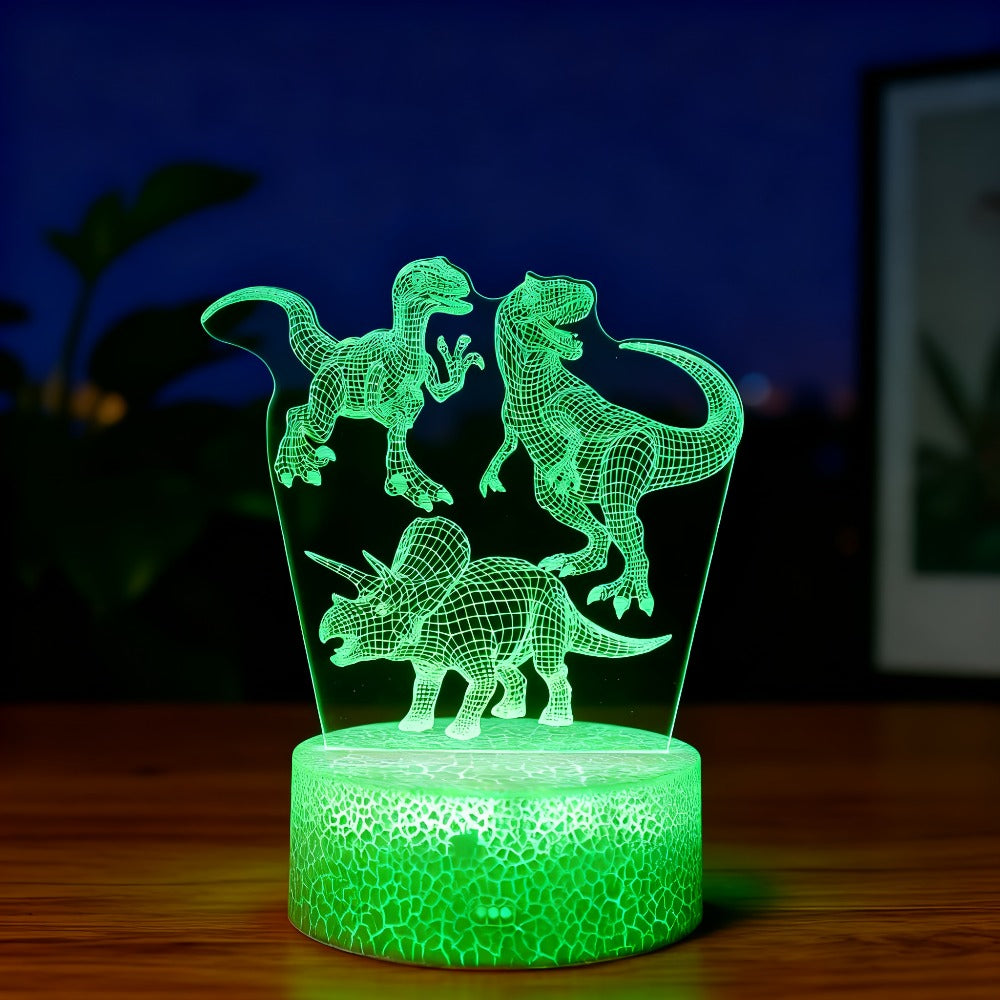 3D Holographic Dinosaur Night Lamp 16 Color Changing T-Rex LED Bedside Lamp Remote Touch Control Adjustable Brightness Kids Room Decor Gift Boys Girls Jurassic - product image 4