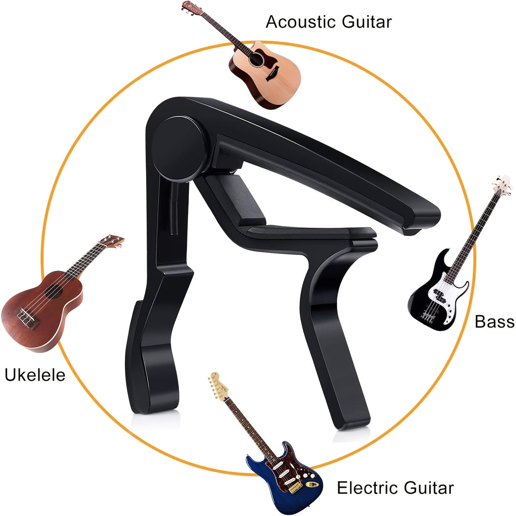 60pcs Acoustic Guitar Accessories Kit Including Guitar Strings, Tuner, Capo, 3-in-1 Restring Tool, Pick Holder, Bridge Pins, Nuts & Saddles, Finger Protector, Finger Picks, Fretboard Stickers