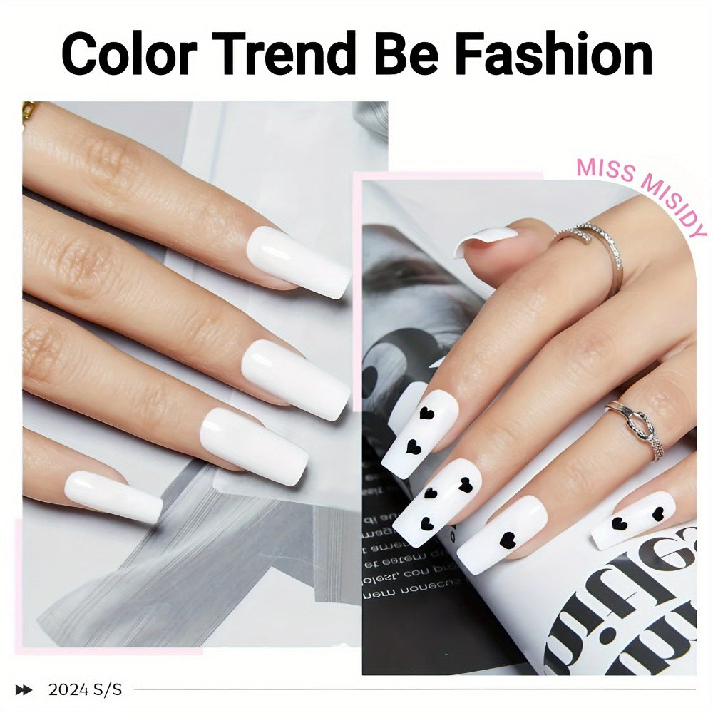 Odorless Gel Nail Polish Black & White 0.54oz MISS MISIDY Soak-Off UV LED Durable High Gloss – Self-Leveling Easy Application for Salon & Home Manicure Pedicure, Classic Minimalist - product image 9
