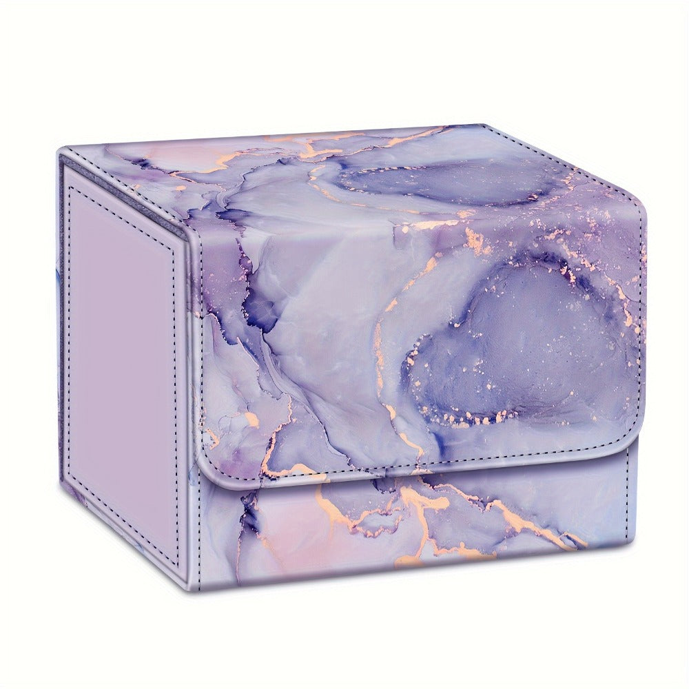 Premium PU Leather Deck Box with Magnetic Closure, Built-In Divider, Marble & Starry Sky Colors for Trading Card Collectors & Players – Magnetic Card Storage - product image 6