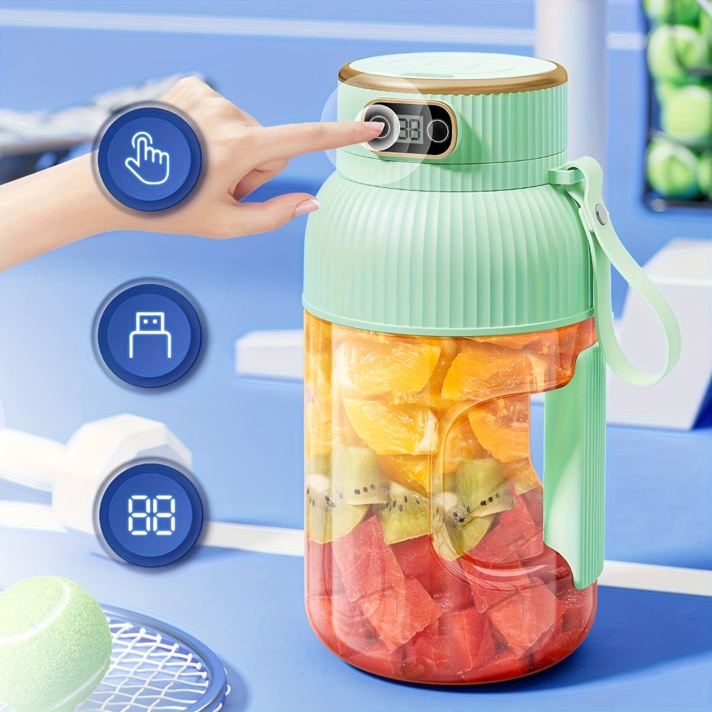 Portable Blender Personal Juicer Cup - Upgraded 10-Blade USB Rechargeable Smoothie Blender for Fruits, Vegetables & Milkshakes, Large Capacity, Digital Display, Travel Cover, Sport - product image 9