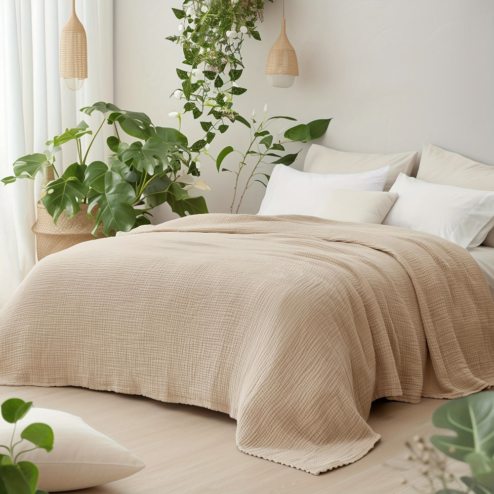 Muslin Blanket 100% Cotton 6-Layer – Breathable Soft Gauze Throw for Couch & Bed, All Season, Machine Washable, 13 Colors, 5 Sizes - product image 6