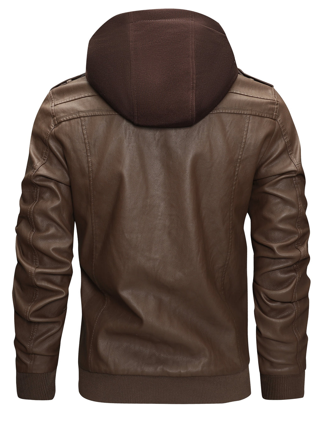 Men's High Quality Windproof PU Motorcycle Bomber Jacket with Removable Hood & Belted Hoodie Suitable for Riding, Winter, Spring, Fall - -Tear Windproof Bomber - product image 8