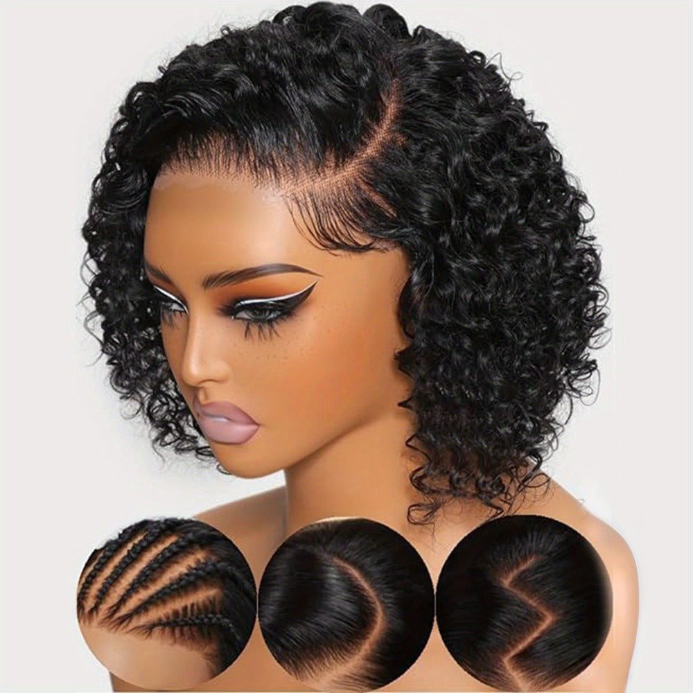 Glueless Bob Wig Human Hair 13x4 Pre Cut Lace 200% Density Wear and Go Deep Wave Body Wave Pre Plucked Bye Bye Knots Lace Front Wig for Black Women 8-40 Inch - product image